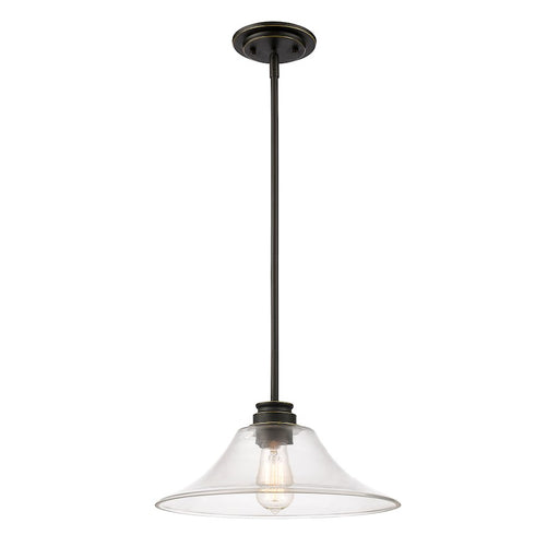 Z-Lite Annora 1 Light Mini Pendant, 14x53.88", Olde Bronze, Clear - 428MP14-OB