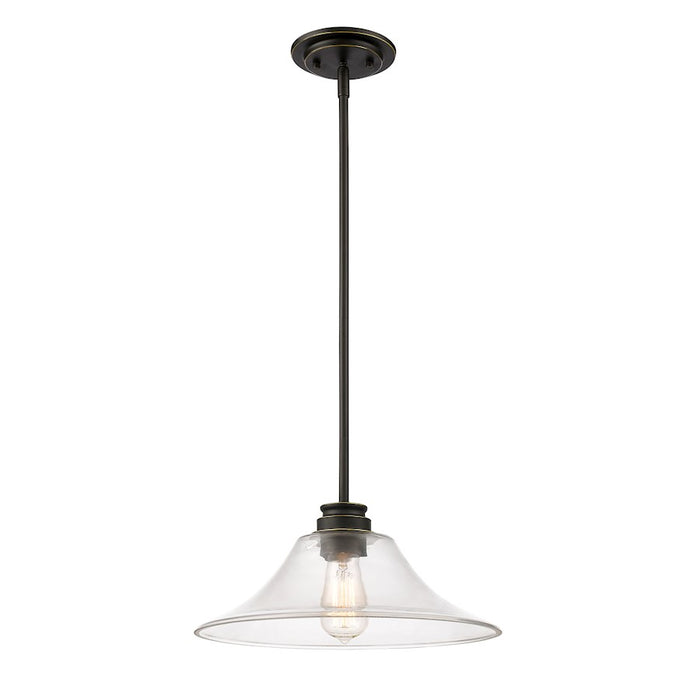 Z-Lite Annora 1 Light Mini Pendant, 14x53.88", Olde Bronze, Clear - 428MP14-OB