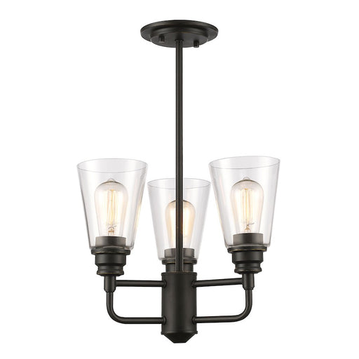 Z-Lite Annora 3 Light Semi-Flush Mount, Olde Bronze, Clear - 428SF-OB