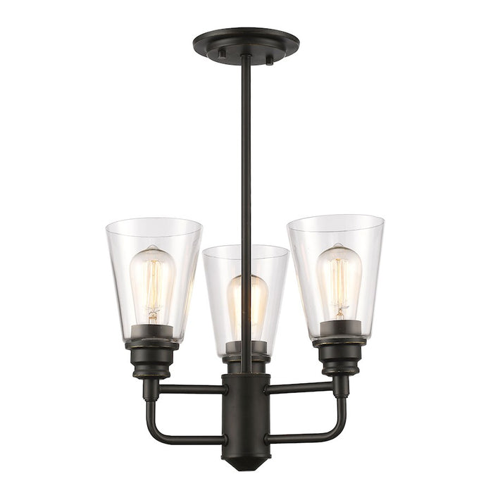 Z-Lite Annora 3 Light Semi-Flush Mount, Olde Bronze, Clear - 428SF-OB
