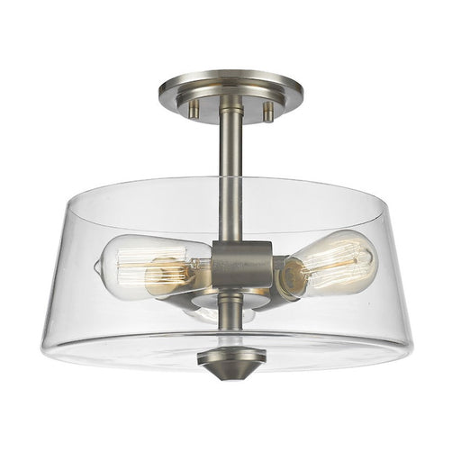 Z-Lite Annora 3 Light Semi Flush Mount, Brushed Nickel, Clear - 428SF3-BN