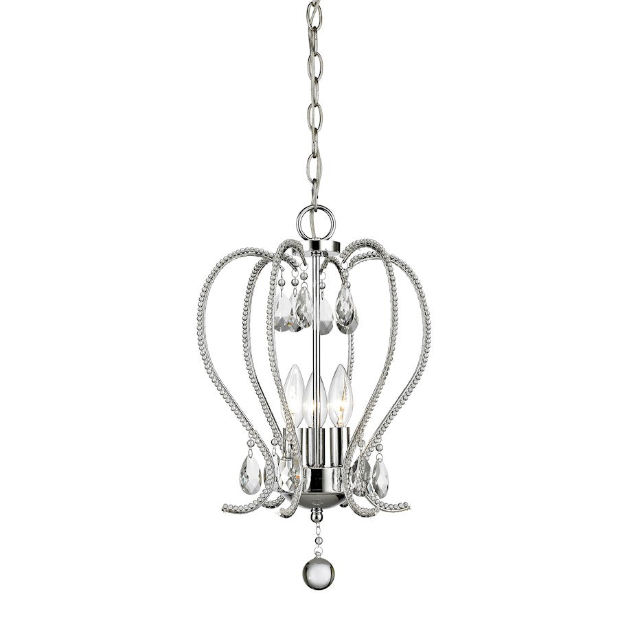 Z-Lite Serenade 3 Light Chandelier, Chrome - 429-3-CH