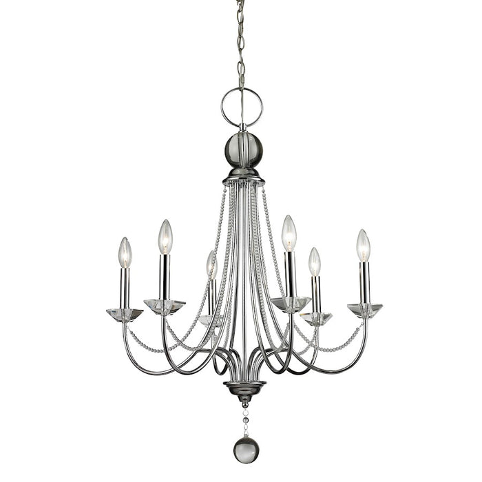 Z-Lite Serenade 6 Light Chandelier, Chrome - 429-6-CH