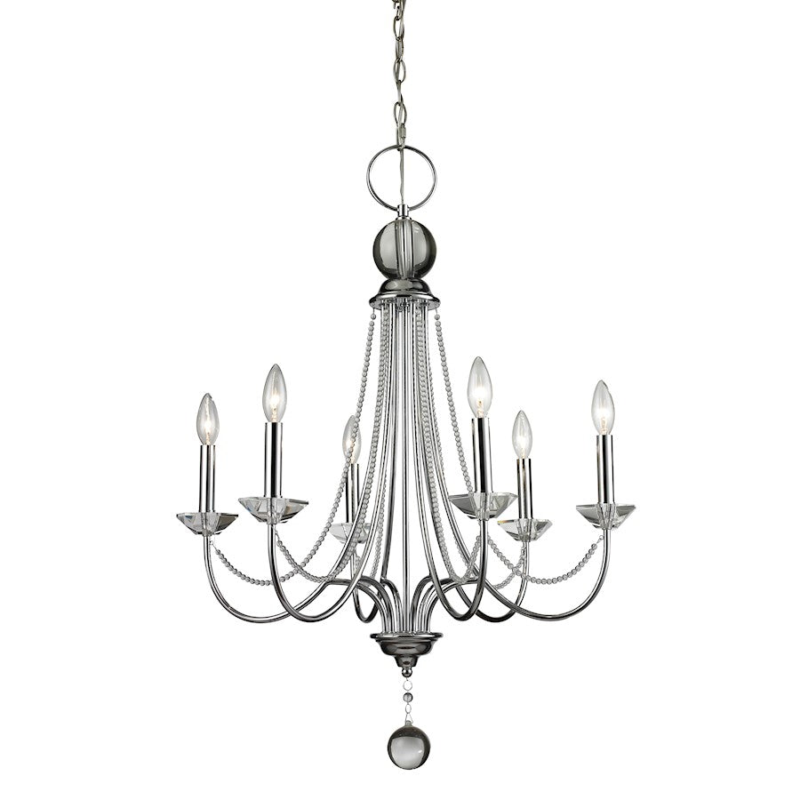 Z-Lite Serenade 6 Light Chandelier, Chrome - 429-6-CH