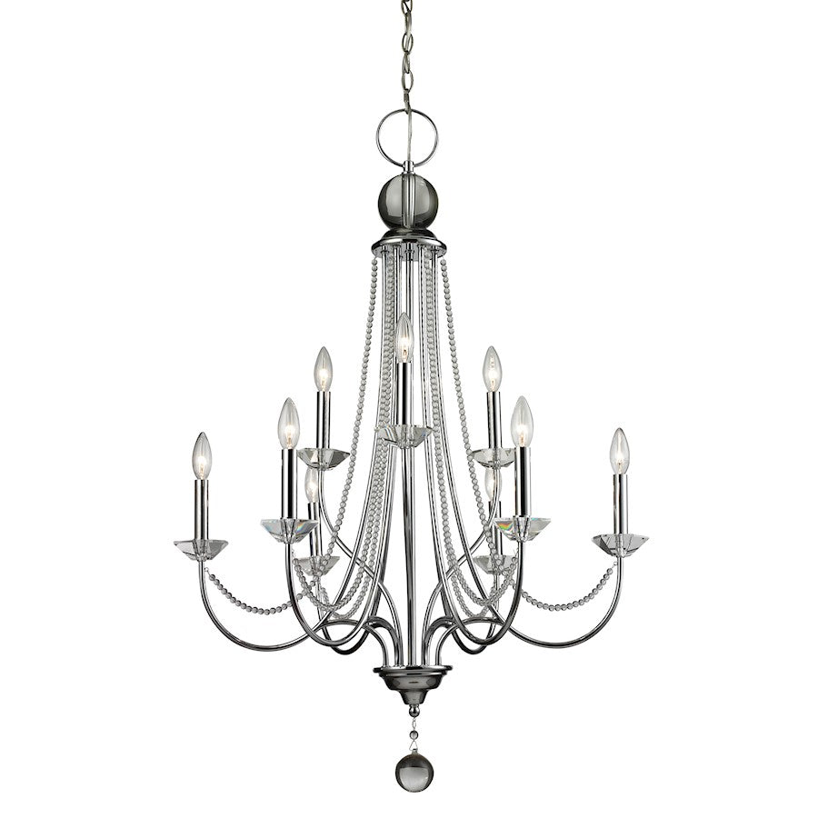 Z-Lite Serenade 9 Light Chandelier, Chrome - 429-9-CH