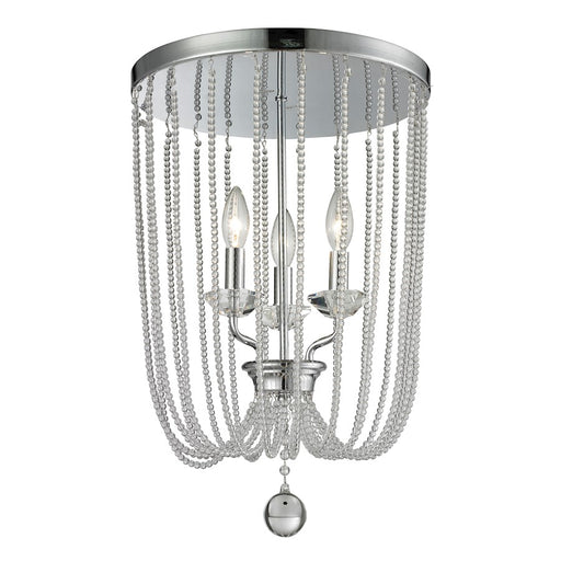 Z-Lite Serenade 3 Light Flush Mount, 14x18.5", Chrome - 429F14-CH