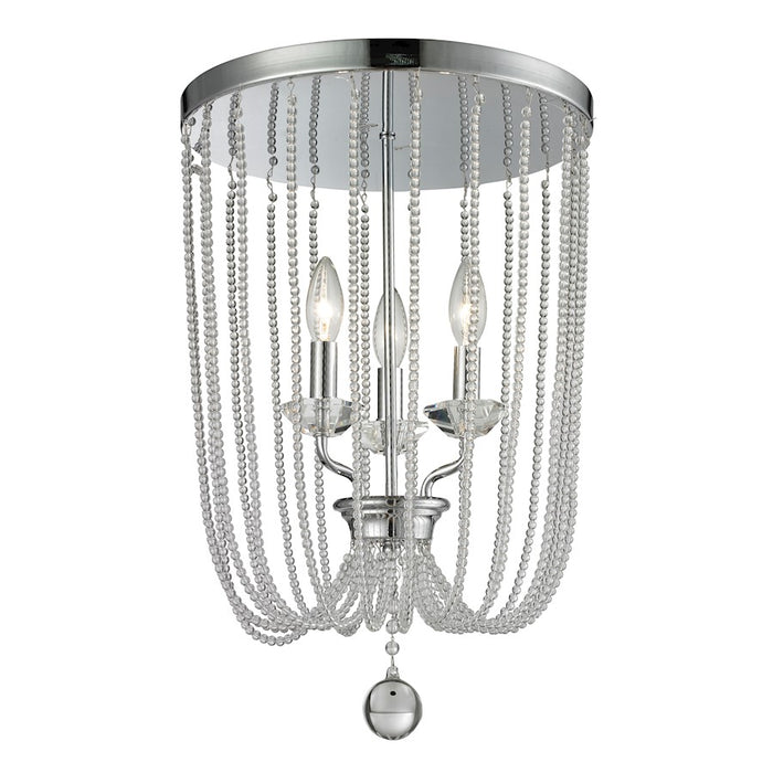 Z-Lite Serenade 3 Light Flush Mount, 14x18.5", Chrome - 429F14-CH
