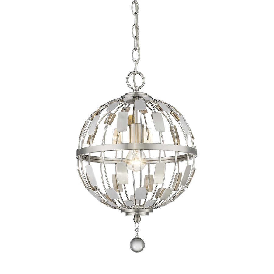 Z-Lite Almet 1 Light Pendant, Brushed Nickel - 430B12-BN