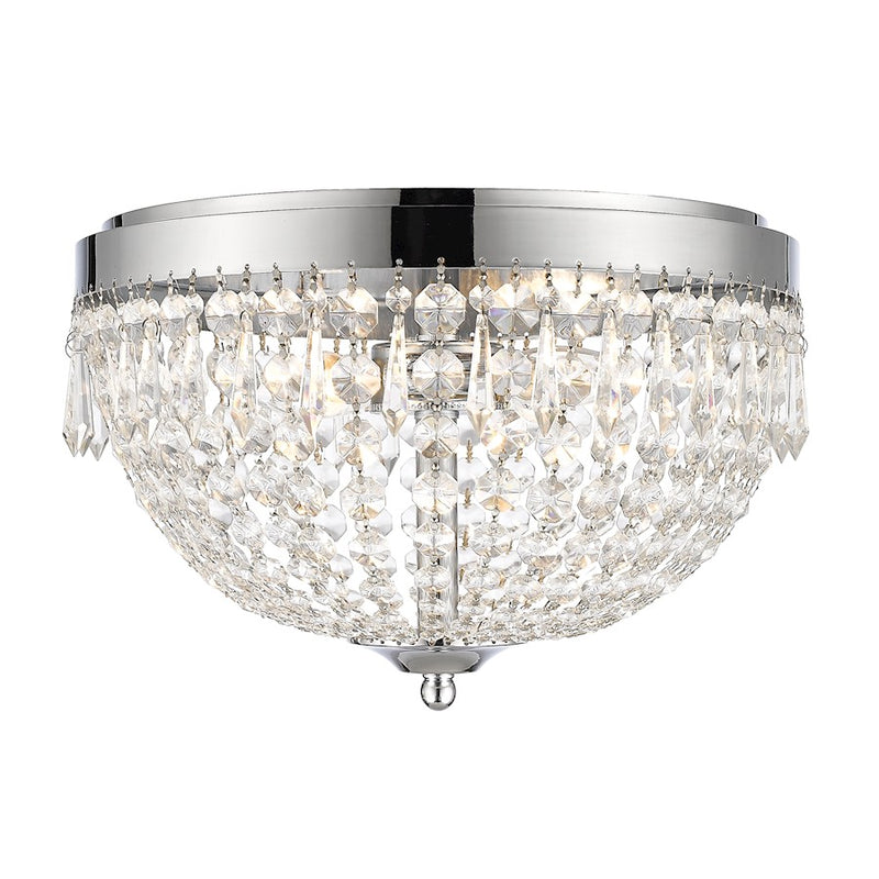 Z-Lite Danza 4 Light Flush Mount, Chrome, Clear - 431F4-CH