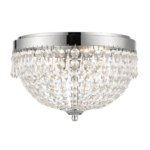 Z-Lite Danza 4 Light Flush Mount, Chrome, Clear - 431F4-CH