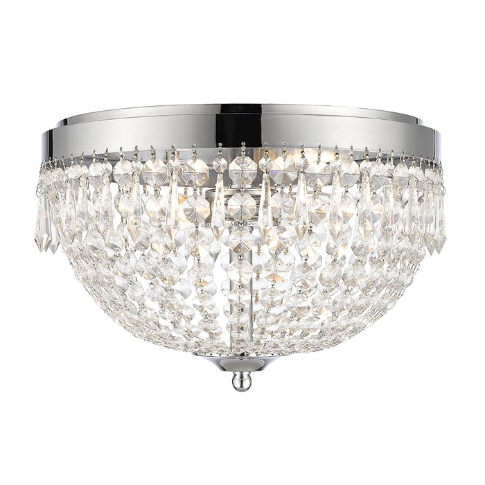 Z-Lite Danza 4 Light Flush Mount, Chrome, Clear - 431F4-CH