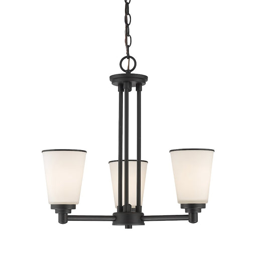 Z-Lite Jarra 3 Light Chandelier, Bronze, Matte Opal - 432-3BRZ