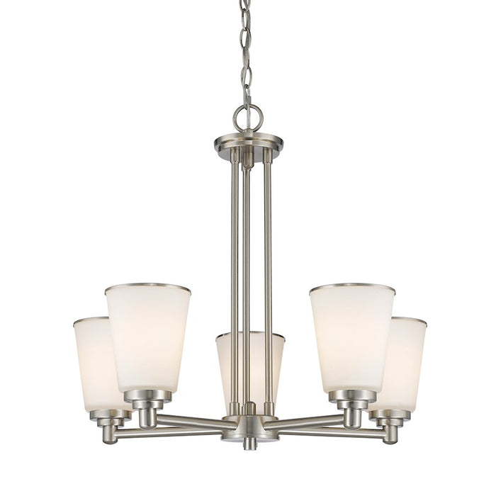 Z-Lite Jarra 5 Light Chandelier, Brushed Nickel, Matte Opal - 432-5BN