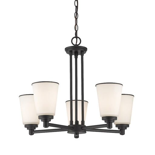 Z-Lite Jarra 5 Light Chandelier, Bronze, Matte Opal - 432-5BRZ