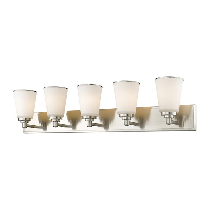 Z-Lite Jarra 5 Light Vanity Light, Brushed Nickel, Matte Opal - 432-5V-BN