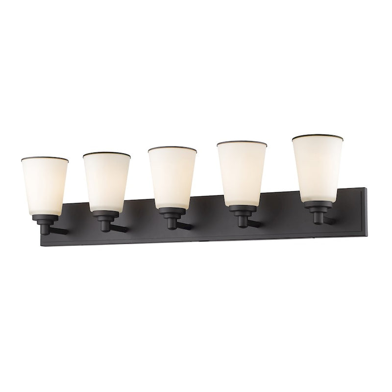 Z-Lite Jarra 5 Light Vanity Light, Bronze, Matte Opal - 432-5V-BRZ