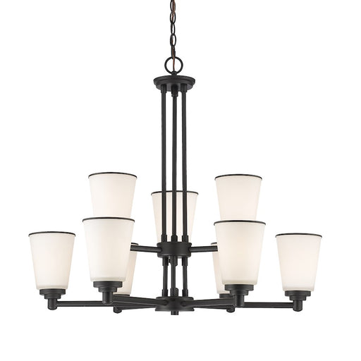 Z-Lite Jarra 9 Light Chandelier, Bronze, Matte Opal - 432-9BRZ