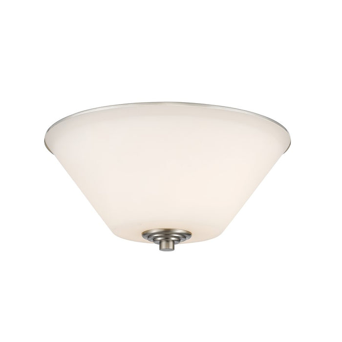 Z-Lite Jarra 2 Light Flush Mount, Brushed Nickel, Matte Opal - 432F2-BN