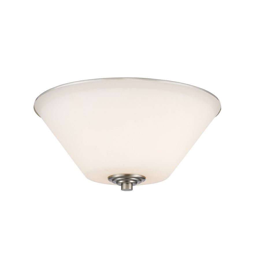 Z-Lite Jarra 2 Light Flush Mount, Brushed Nickel, Matte Opal - 432F2-BN