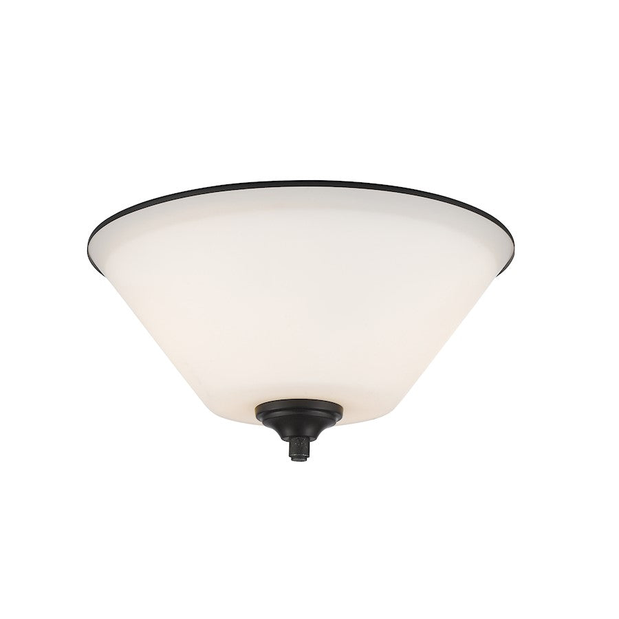 Z-Lite Jarra 2 Light Flush Mount, Bronze, Matte Opal - 432F2-BRZ
