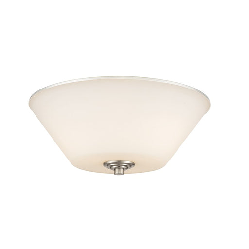 Z-Lite Jarra 3 Light Flush Mount, Brushed Nickel, Matte Opal - 432F3-BN