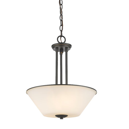 Z-Lite Jarra 3 Light Pendant, Bronze, Matte Opal - 432P-BRZ