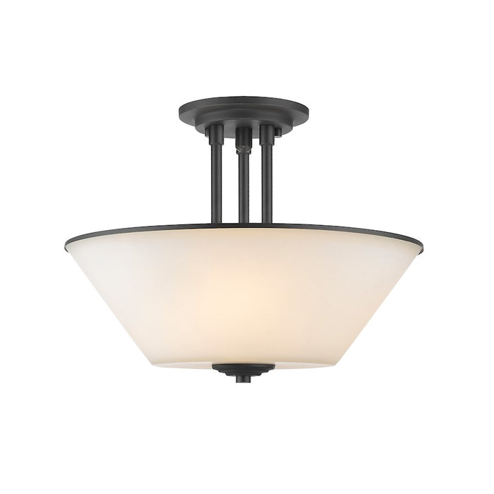 Z-Lite Jarra 3 Light Semi Flush Mount, Bronze, Matte Opal - 432SF-BRZ