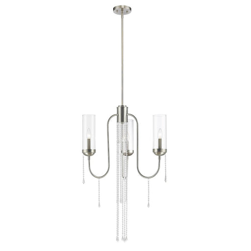 Z-Lite Siena 3 Light Chandelier, Brushed Nickel, Clear - 433-3BN