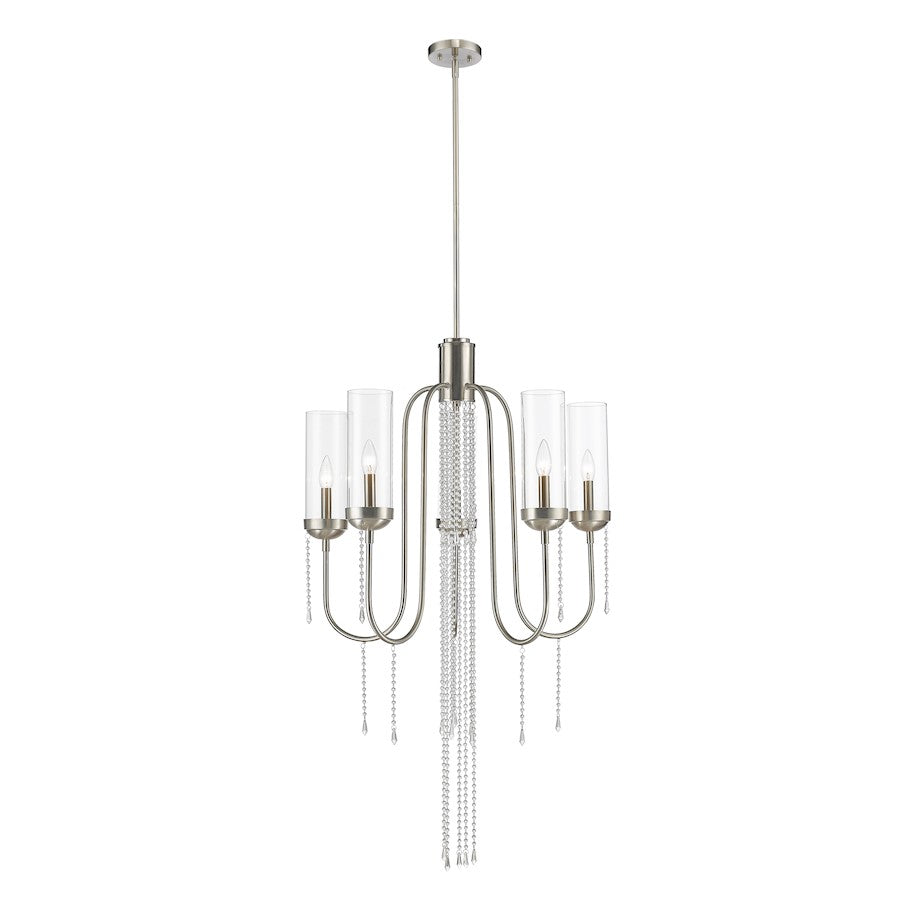 Z-Lite Siena 5 Light Chandelier, Brushed Nickel, Clear - 433-5BN