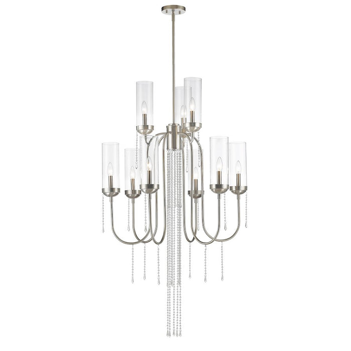 Z-Lite Siena 9 Light Chandelier, Brushed Nickel, Clear - 433-9BN