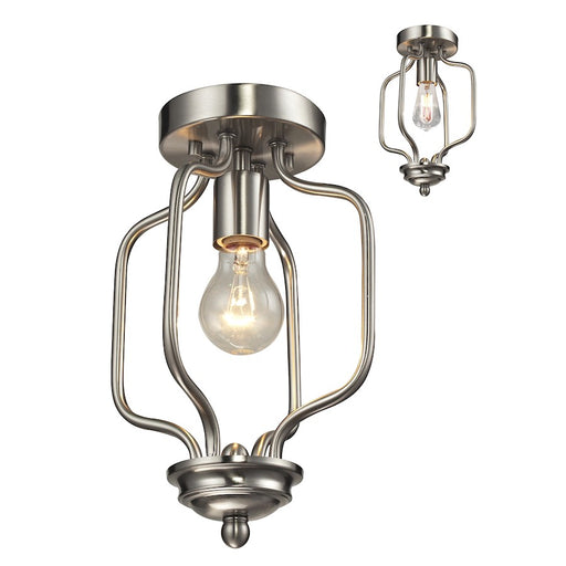 Z-Lite Cardinal 1 Light Flush Mount, Brushed Nickel - 434-12-BN