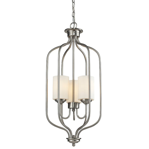 Z-Lite Cardinal 3 Light Pendant, Brushed Nickel, Matte Opal - 434-31-BN
