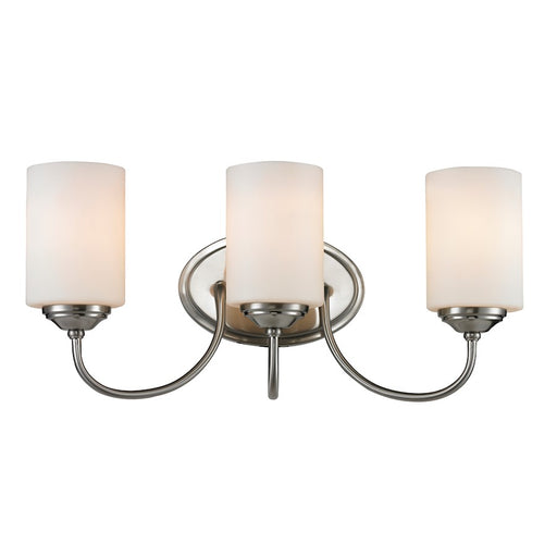 Z-Lite Cardinal 3 Light Vanity Light, Brushed Nickel, Matte Opal - 434-3V-BN