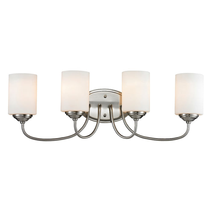 Z-Lite Cardinal 4 Light Vanity Light, Brushed Nickel, Matte Opal - 434-4V-BN