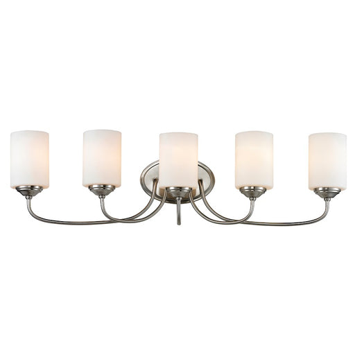 Z-Lite Cardinal 5 Light Vanity Light, Brushed Nickel, Matte Opal - 434-5V-BN