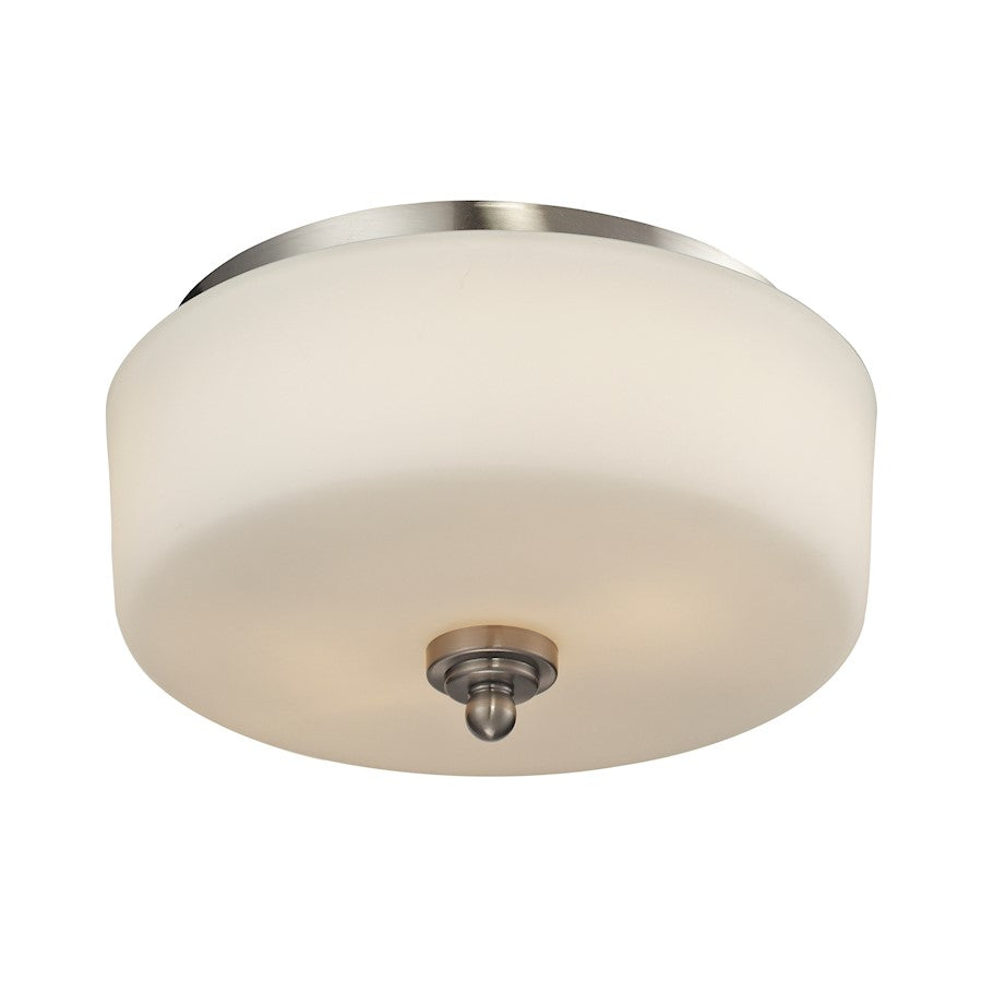 Z-Lite Cardinal 2 Light Flush Mount, Brushed Nickel, Matte Opal - 434-F2-BN