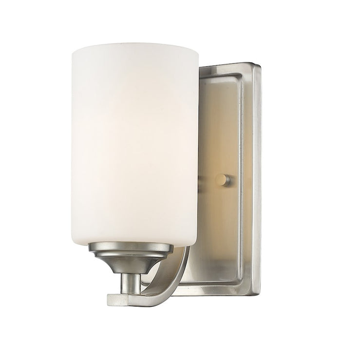 Z-Lite Bordeaux 1 Light Wall Sconce, Brushed Nickel, Matte Opal - 435-1S-BN