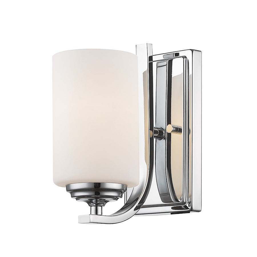 Z-Lite Bordeaux 1 Light Wall Sconce, Chrome, Matte Opal - 435-1S-CH