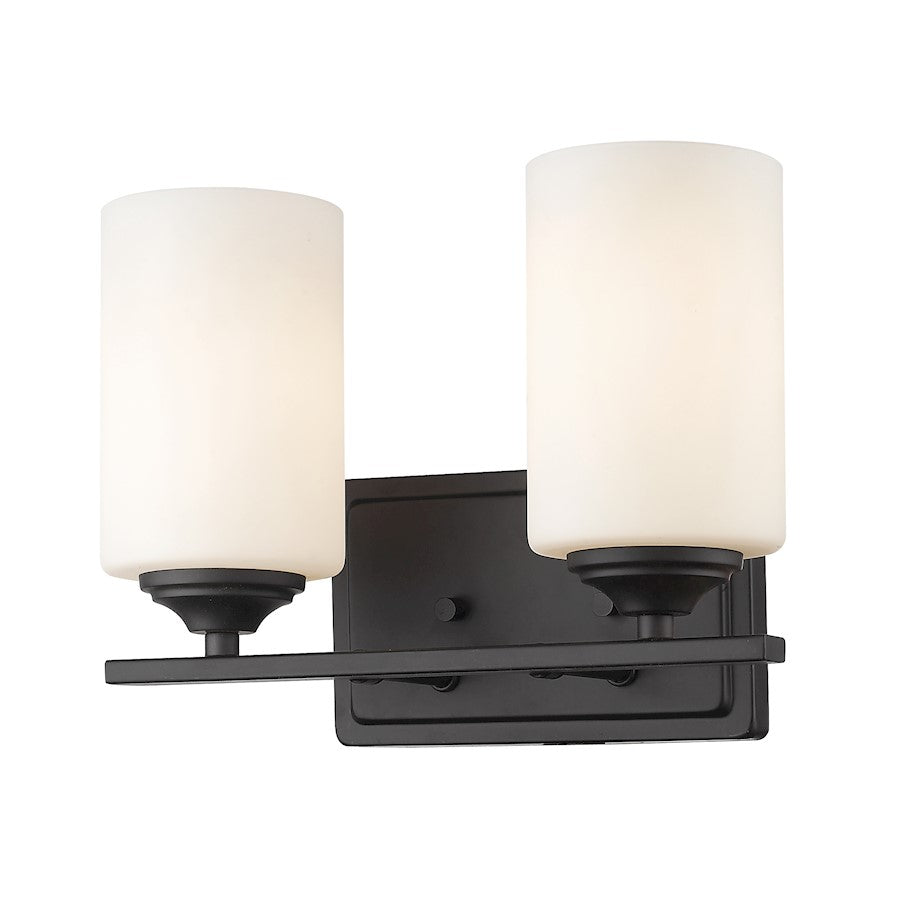Z-Lite Bordeaux 2 Light Vanity Light, Bronze, Matte Opal - 435-2V-BRZ