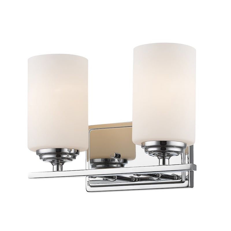 Z-Lite Bordeaux 2 Light Vanity Light, Chrome, Matte Opal - 435-2V-CH