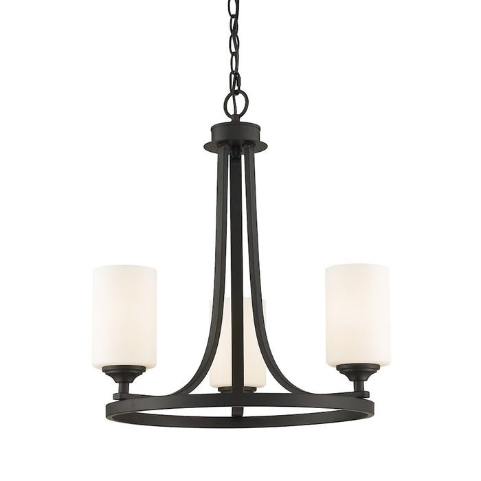 Z-Lite Bordeaux 3 Light Chandelier, Bronze, Matte Opal - 435-3BRZ