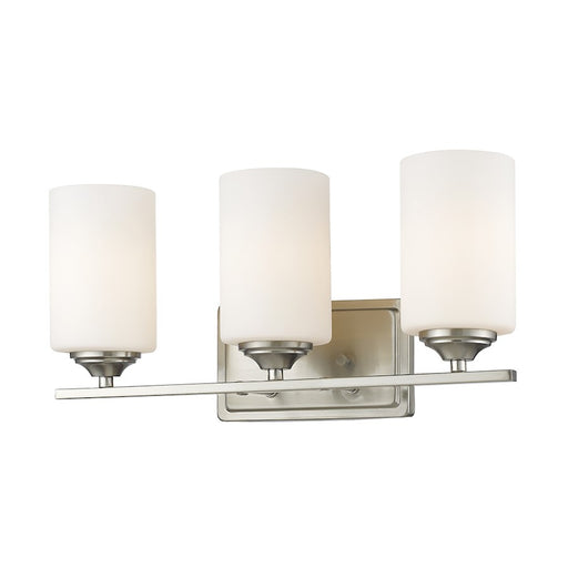 Z-Lite Bordeaux 3 Light Vanity Light, Brushed Nickel, Matte Opal - 435-3V-BN