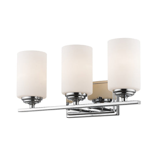 Z-Lite Bordeaux 3 Light Vanity Light, Chrome, Matte Opal - 435-3V-CH