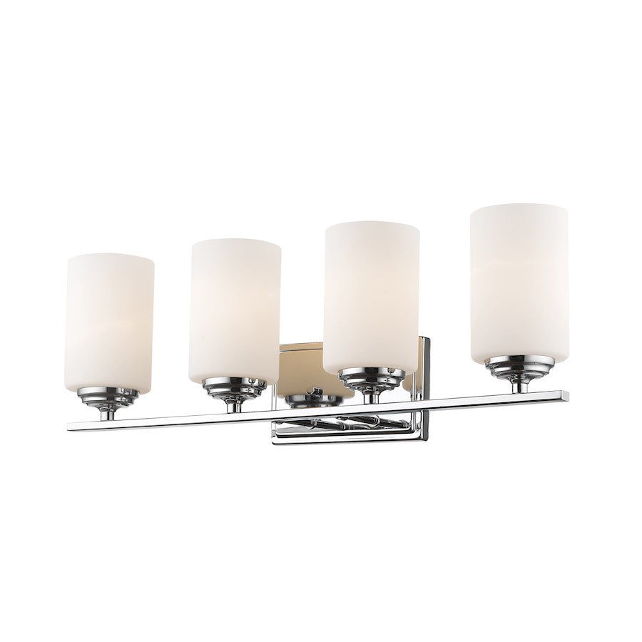 Z-Lite Bordeaux 4 Light Vanity Light, Chrome, Matte Opal - 435-4V-CH