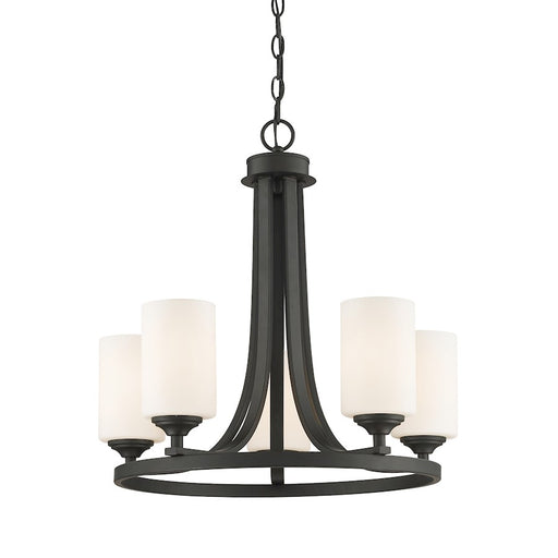 Z-Lite Bordeaux 5 Light Chandelier, Bronze, Matte Opal - 435-5BRZ