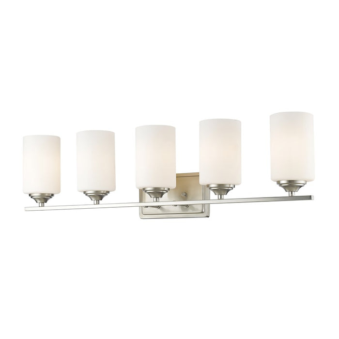 Z-Lite Bordeaux 5 Light Vanity Light, Brushed Nickel, Matte Opal - 435-5V-BN