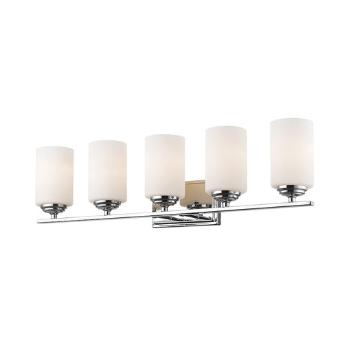 Z-Lite Bordeaux 5 Light Vanity Light, Chrome, Matte Opal - 435-5V-CH