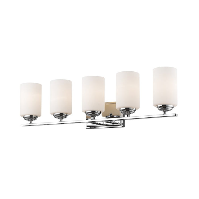 Z-Lite Bordeaux 5 Light Vanity Light, Chrome, Matte Opal - 435-5V-CH
