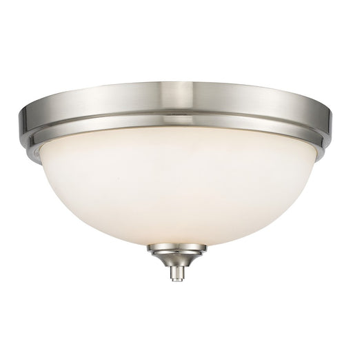Z-Lite Bordeaux 2 Light Flush Mount Light, Brushed Nickel, Matte Opal - 435F2-BN