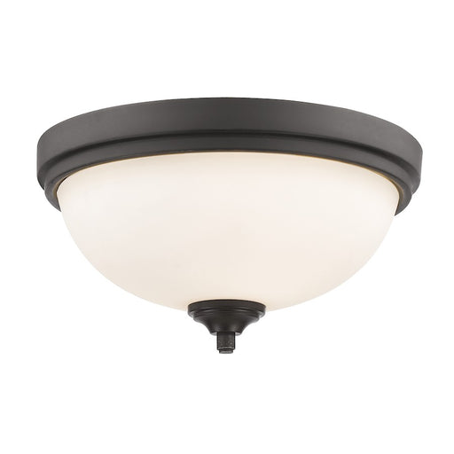 Z-Lite Bordeaux 2 Light Flush Mount Light, Bronze, Matte Opal - 435F2-BRZ